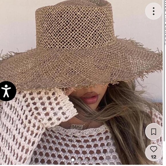 Lack of Color Tan Sunnydip Fray Boater Hat size medium - Picture 3 of 6